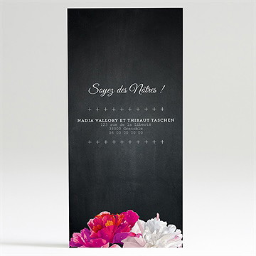 Faire-part mariage fleurs modernes - Dos du faire-part