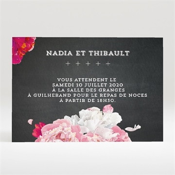 Carton d'invitation mariage fleurs modernes
