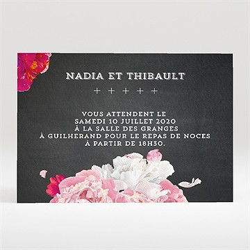 Carton d'invitation mariage fleurs modernes