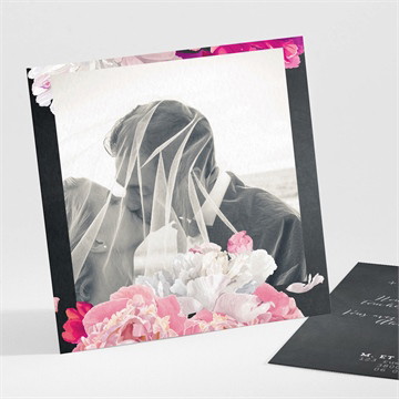 Remerciement mariage fleurs modernes