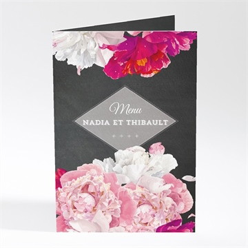 Menu mariage fleurs modernes