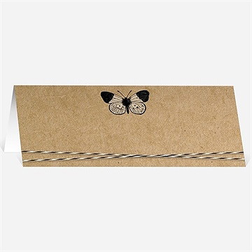Marque-place mariage dentelle kraft papillon