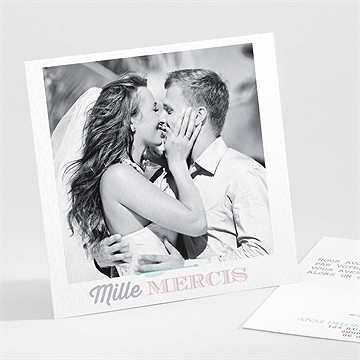 Remerciement mariage motifs et jeu typographique