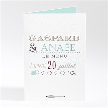 Menu mariage motifs et jeu typographique