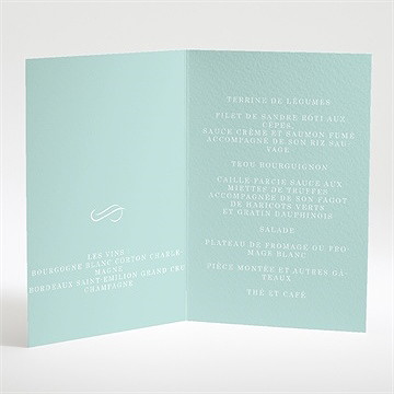 Menu mariage motifs et jeu typographique - Intérieur du menu