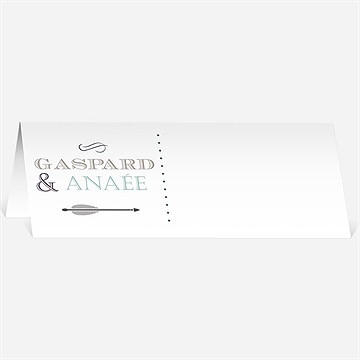 Marque-place mariage motifs et jeu typographique