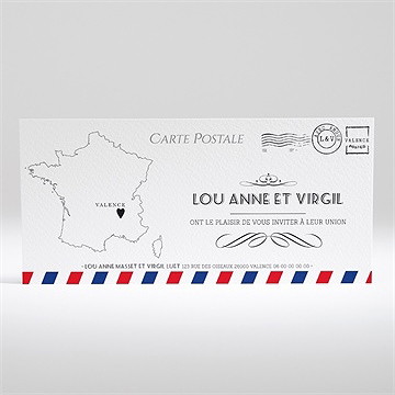 Faire-part mariage destination bonheur - Dos du faire-part