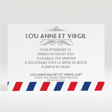 Carton d'invitation mariage destination bonheur