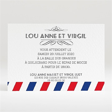 Carton d'invitation mariage destination bonheur