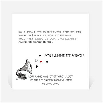 Remerciement mariage destination bonheur - Dos de la carte