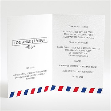 Menu mariage destination bonheur - Intérieur du menu