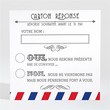 Carton réponse mariage destination bonheur