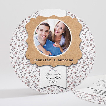 Faire-part mariage liberty romantique