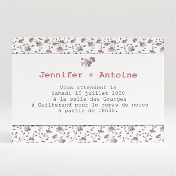 Carton d'invitation mariage liberty romantique