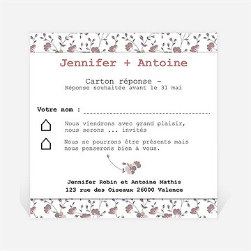 Carton réponse mariage liberty romantique