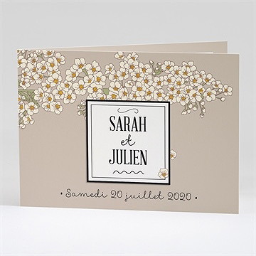 Faire-part mariage classique sobre et simple