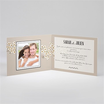 Faire-part mariage classique sobre et simple - Intérieur du faire-part