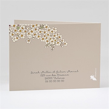 Faire-part mariage classique sobre et simple - Dos du faire-part