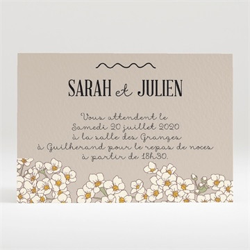 Carton d'invitation mariage classique sobre et simple