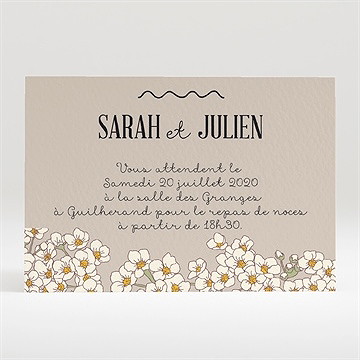 Carton d'invitation mariage classique sobre et simple