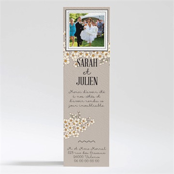 Remerciement mariage classique sobre et simple