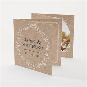 Faire-part mariage kraft en folie