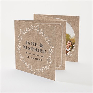 Faire-part mariage kraft en folie