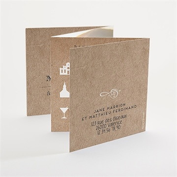 Faire-part mariage kraft en folie - Dos du faire-part