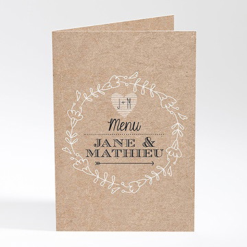 Menu mariage kraft en folie