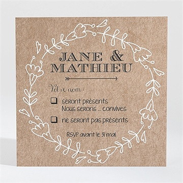Carton réponse mariage kraft en folie