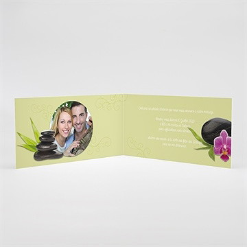 Faire-part mariage zen et naturel - Intérieur du faire-part