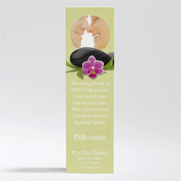 Remerciement mariage zen et naturel