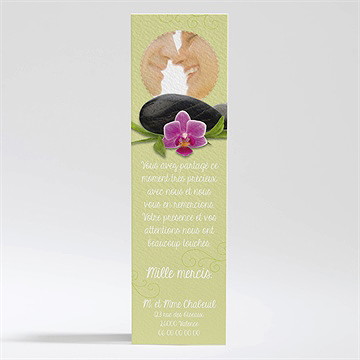 Remerciement mariage zen et naturel