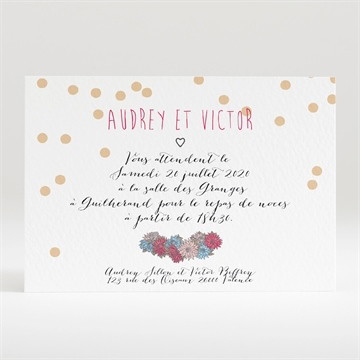 Carton d'invitation mariage tendance et délicat