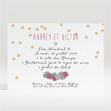 Carton d'invitation mariage tendance et délicat