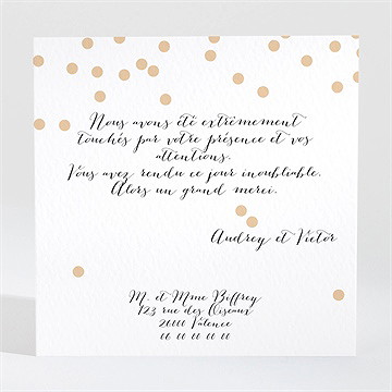 Remerciement mariage tendance et délicat - Dos de la carte