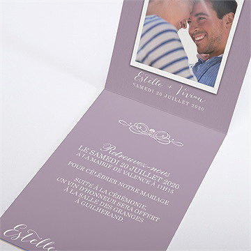 Faire-part mariage décoration florale - Faire-part ouvert