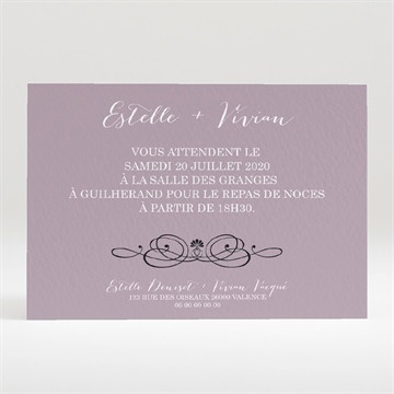 Carton d'invitation mariage décoration florale