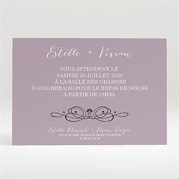 Carton d'invitation mariage décoration florale