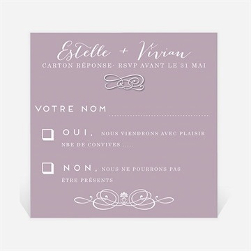 Carton réponse mariage décoration florale
