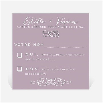 Carton réponse mariage décoration florale