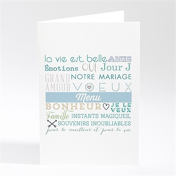 Menu mariage camaïeu