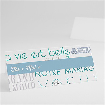 Marque-place mariage camaïeu