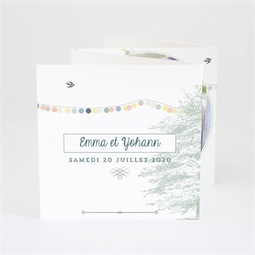 Faire-part mariage guirlande de pastels