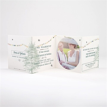 Faire-part mariage guirlande de pastels - Intérieur du faire-part