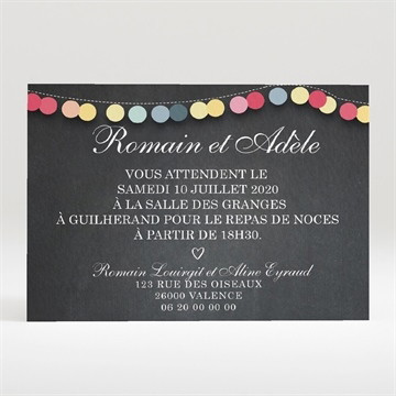 Carton d'invitation mariage ardoise créative