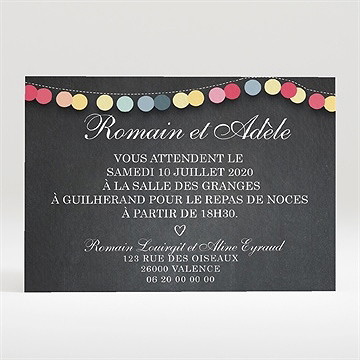 Carton d'invitation mariage ardoise créative