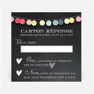Carton réponse mariage ardoise créative