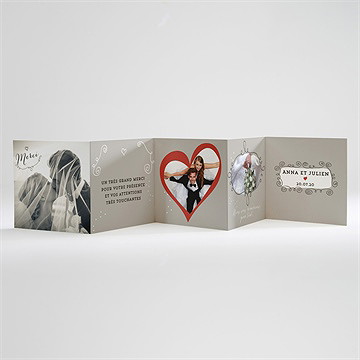 Remerciement mariage humour et romantisme - Carte ouverte