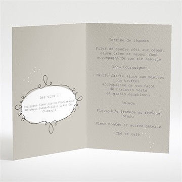 Menu mariage humour et romantisme - Intérieur du menu